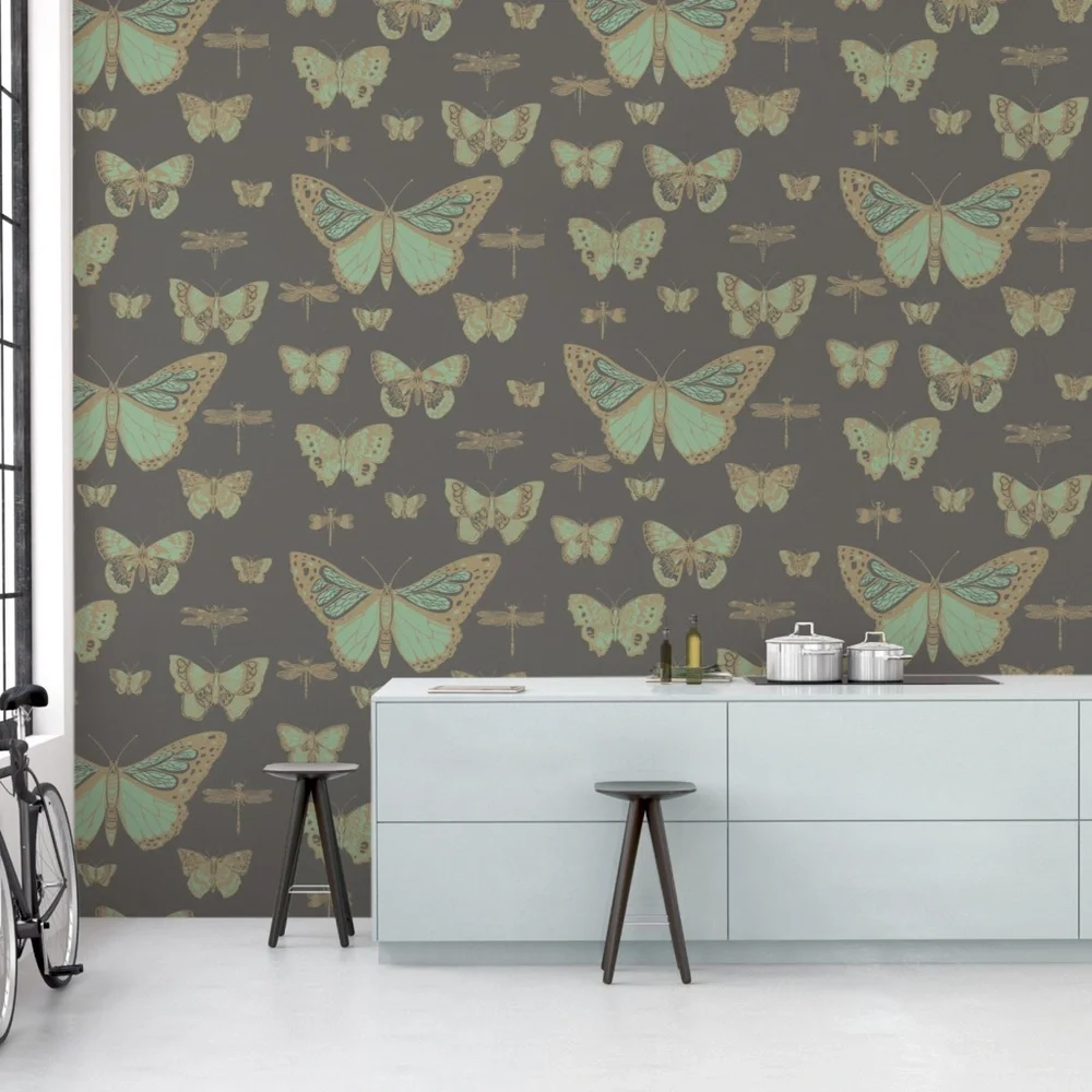 New Anthropologie Cole & Son Lepidoptera Wallpaper Butterflies & Dragonflies Art